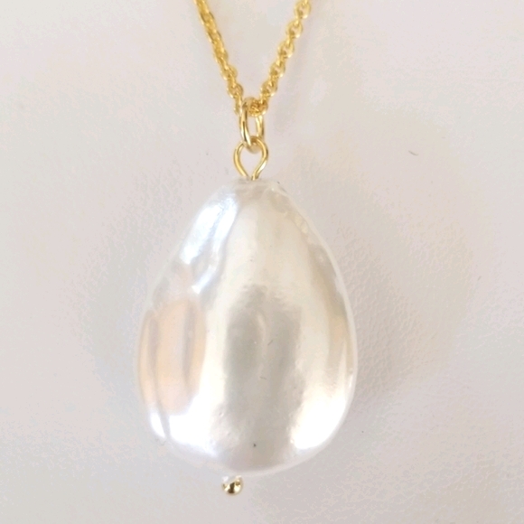NWT Hand Crafted 14k Gold Filled Freshwater Pearl Pendant Necklace - Picture 13 of 14